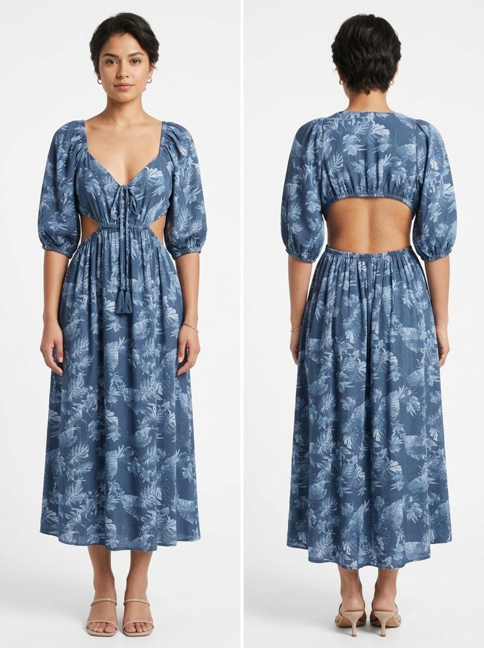 NWT Banana Republic A-Line Midi Lined Floral Dress Women Petite Size XS